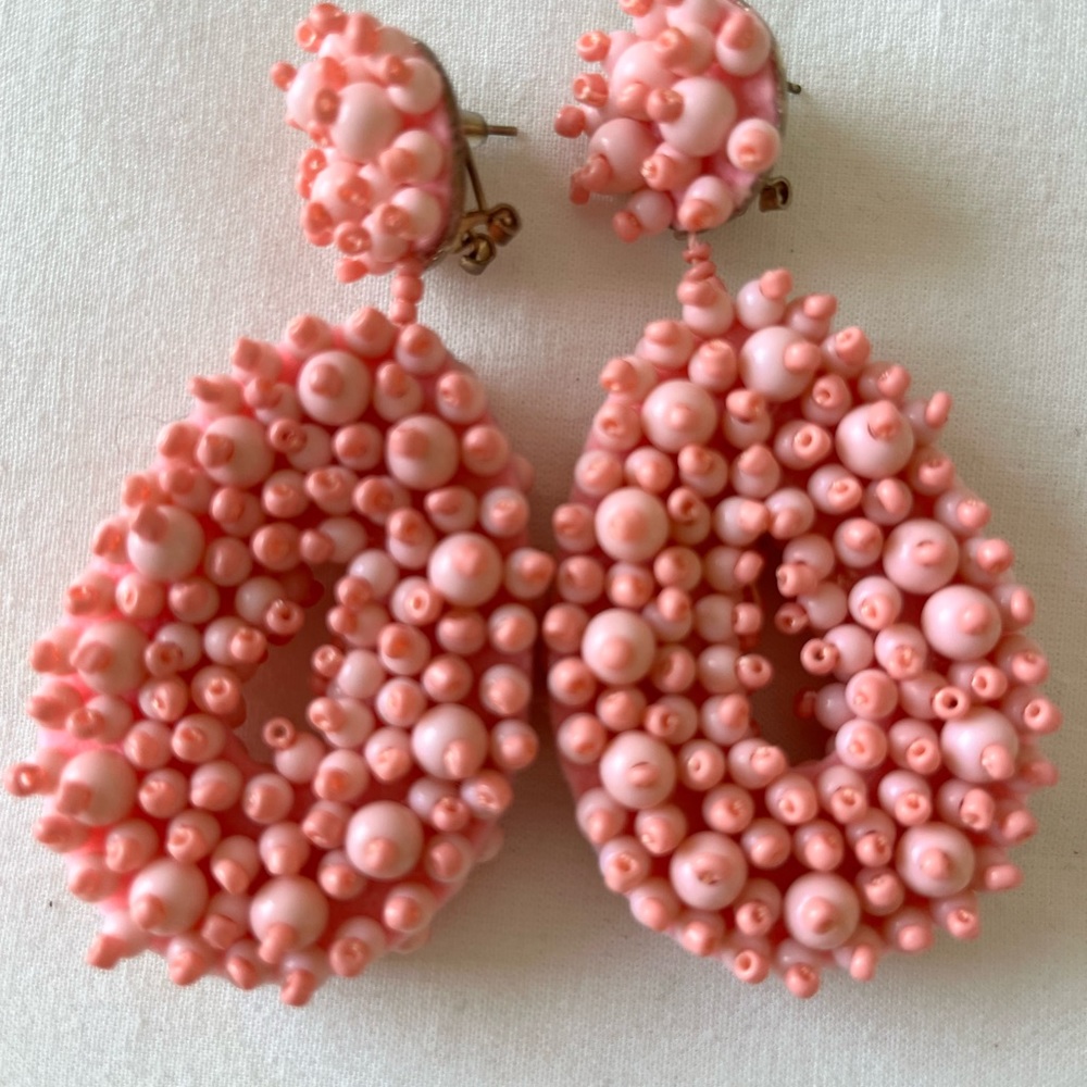 Pink beaded earrings
